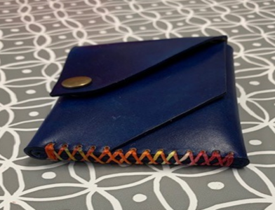 Haus Mariatrost Lederworkshop Geldtasche blau